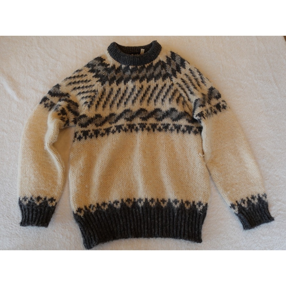 Eskimo Sweater Pure Wool Fair Isle Pullover England Knitwear VTG Women's Small